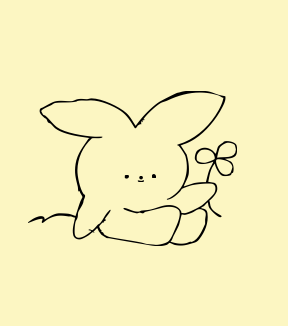 Ilustración de un conejo con una flor